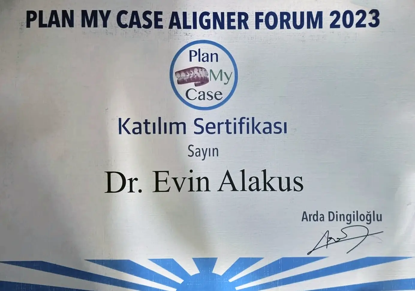 Plan My Case Aligner Forum katılım sertifikası