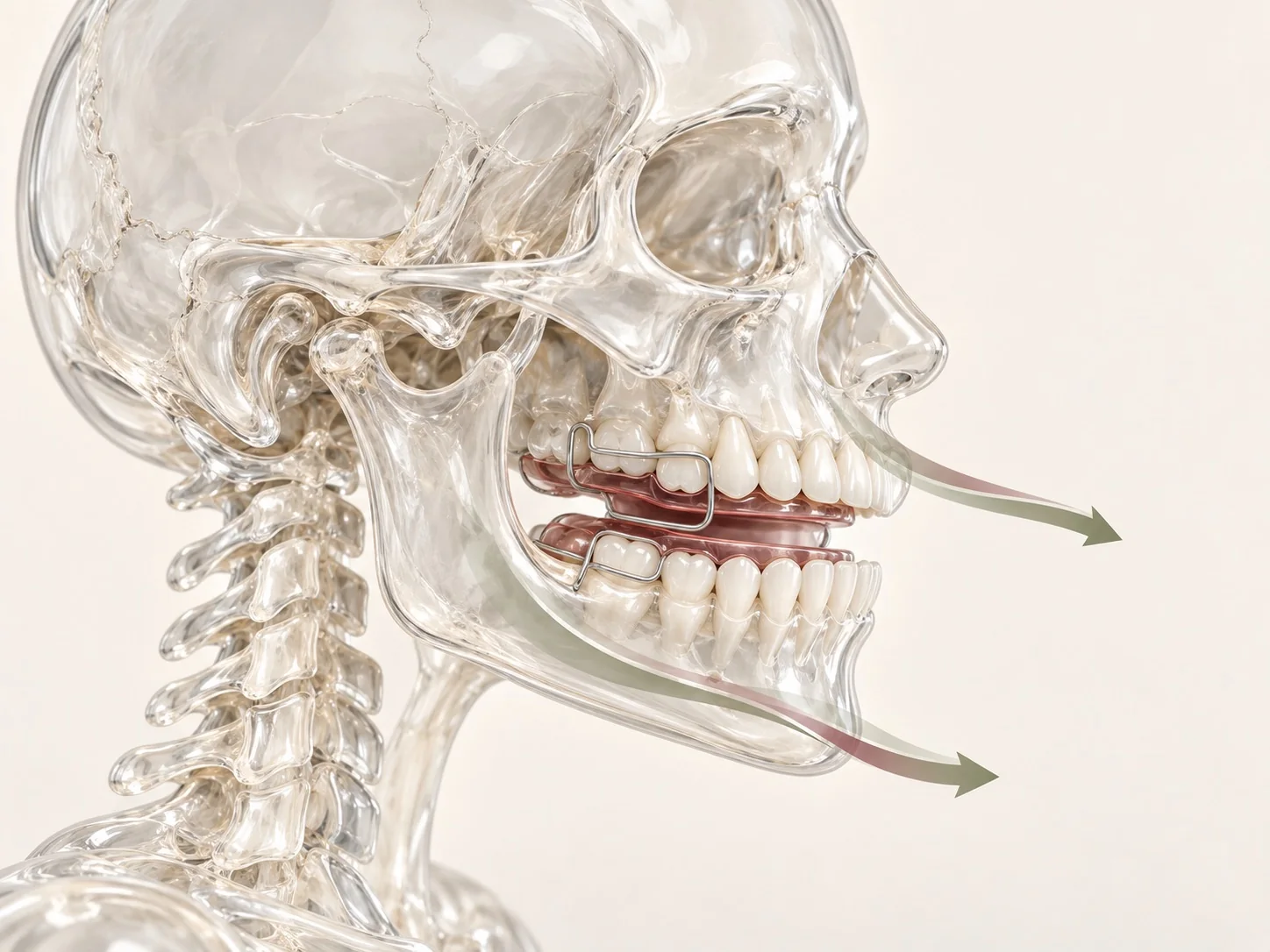 Çene gelişim yönlendirmesini anlatan cam seramik anatomik model